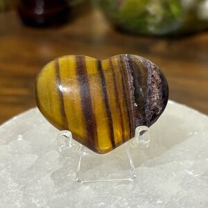 Yellow and purple fluorite heart